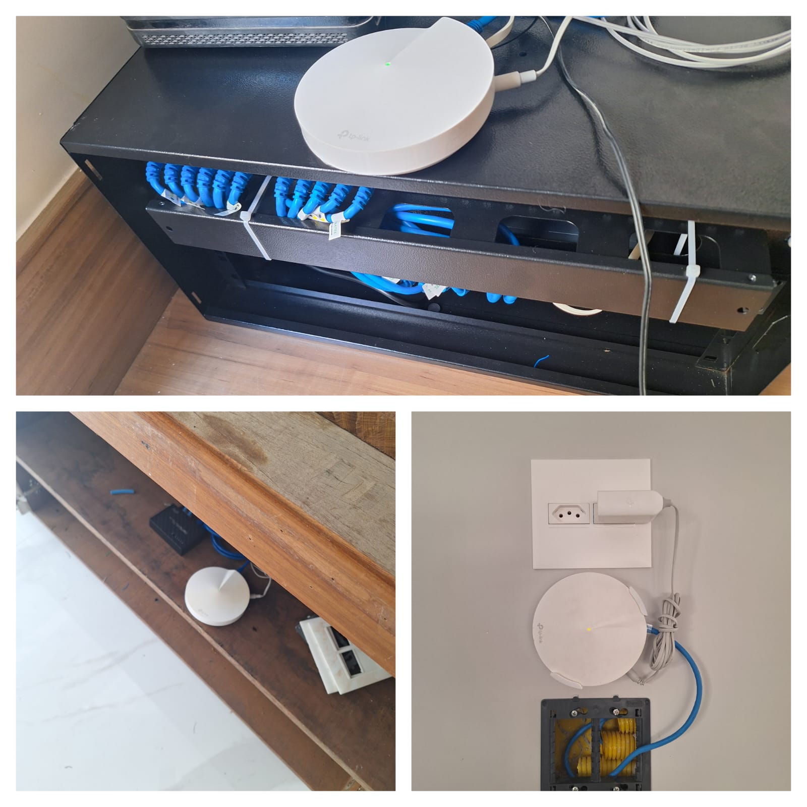 Projeto de rede completo com rack, patch panel e access points